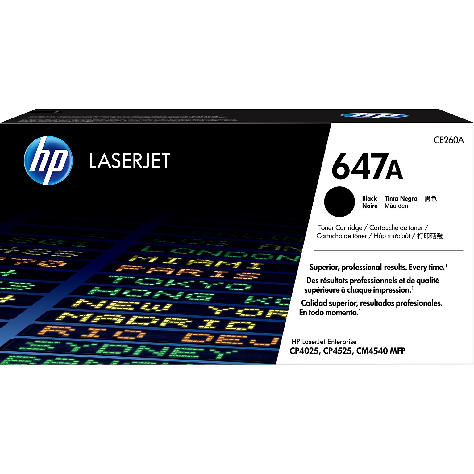 HP 647A Black Standard Yield Toner Cartridge, Prints Up to 8,500 Pages (CE260A)