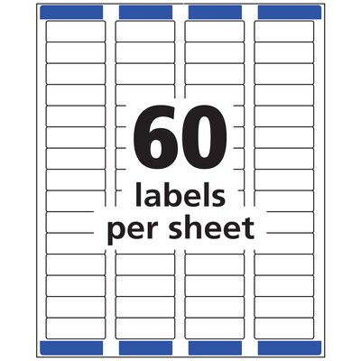 Avery Easy Peel Laser Return Address Labels, 2/3" x 1-3/4", Glossy White, 6,000 Labels/Pack (5155)