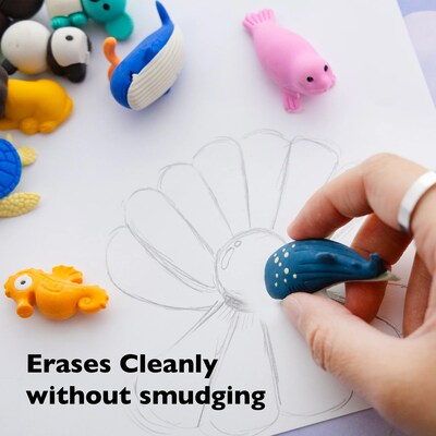 Bazic Wildlife Adventures 3D Eraser, Multicolor, 4 Erasers/Set, 24/Sets (BAZ2252)