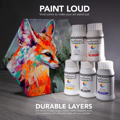 Daler-Rowney System3 Acrylic Paint, Heavy Body, Starter Set, Assorted Colors, 59ml, 6 Pieces (DRW140900123)