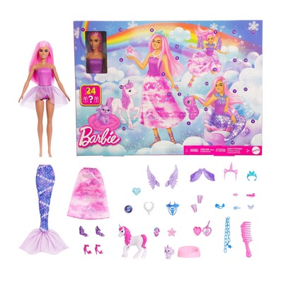 Mattel Barbie Fantasy Advent Calendar, Multicolored (JFL66)