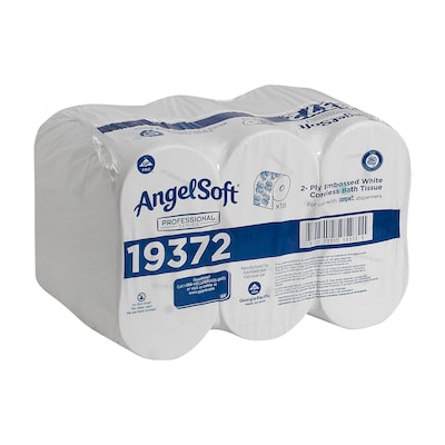 Angel Soft Professional Series Compact 2-Ply Coreless Toilet Paper, White, 1125 Sheets/Roll, 18 Roll