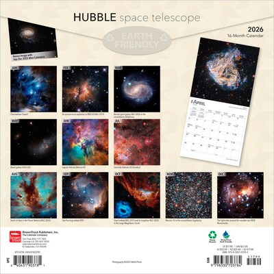 2026 BrownTrout Hubble Space Telescope 12 x 12 Monthly Wall Calendar (9798330703784)