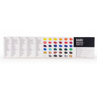 Liquitex BASICS Acrylic Paint Tube, Assorted Colors, 22 mL, 36/Pack (LIQ3699360)