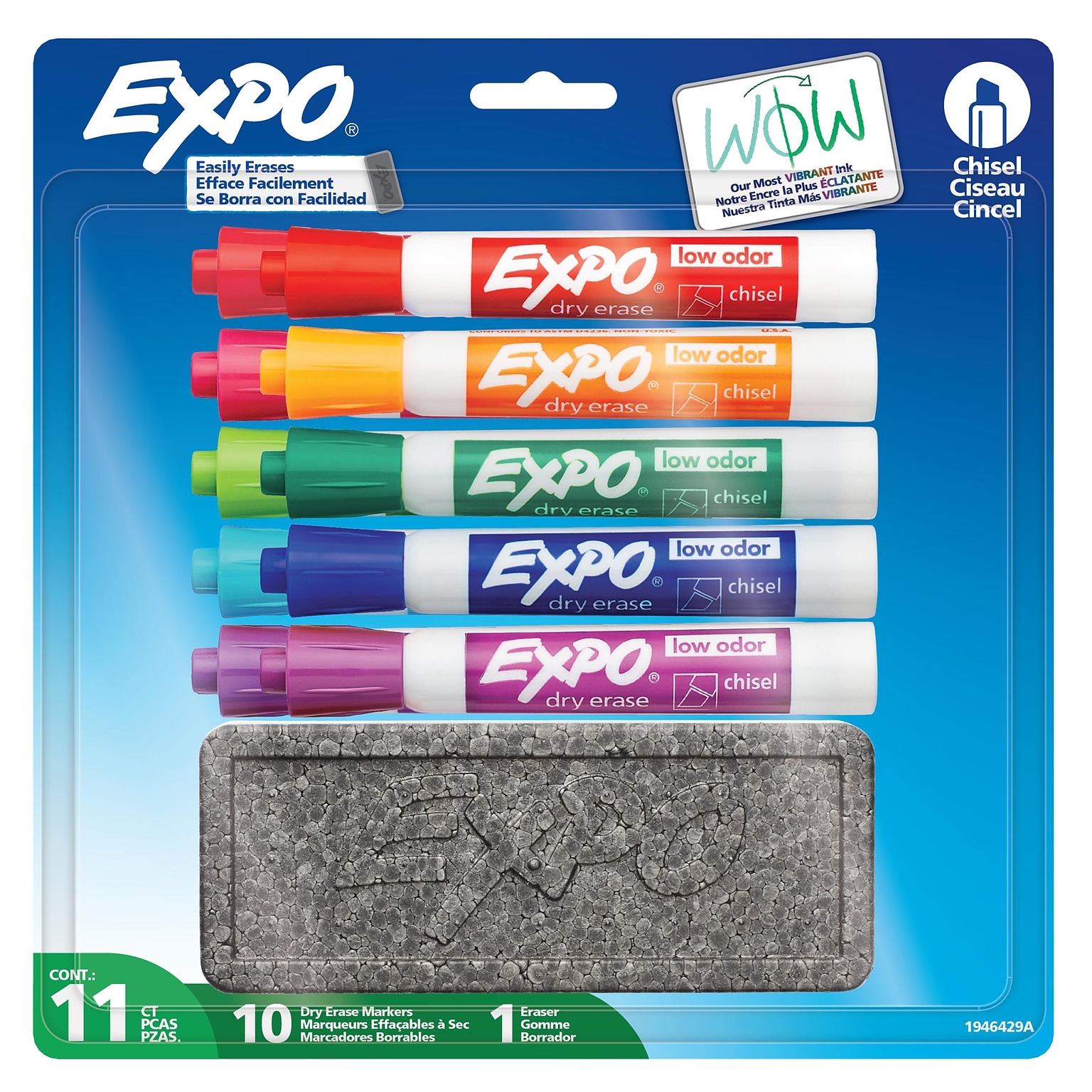Expo Dry Erase Starter Set, Chisel Tip, Assorted Colors, 10/Pack (80835)