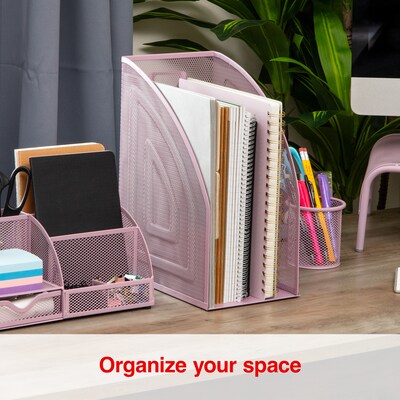 Staples Metal Mesh File Organizer, Dusty Pink (ST63831)