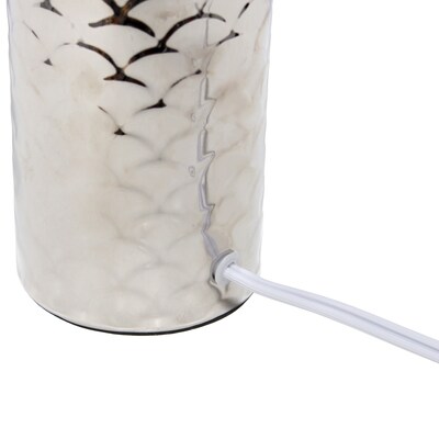 Simple Designs Whimsical Wave 13.4" LED Table Lamp, Chrome Base/White Shade (LT2123-CHR)