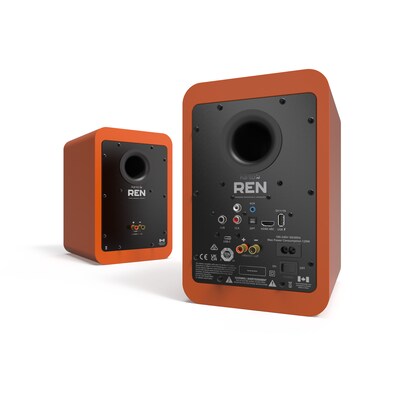 Kanto REN 200W Bluetooth Bookshelf Speakers, Matte Orange, Pair (RENMO)