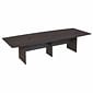Bush Business Furniture 120W x 48D Boat Shaped Conference Table with Wood Base, Storm Gray (99TB1204