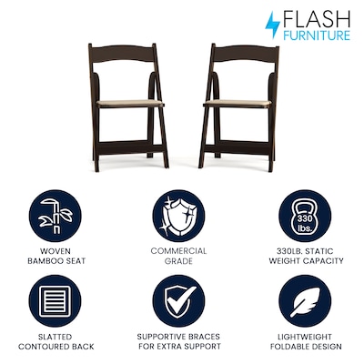 Flash Furniture Wood Folding Chair, Fruitwood, Set of 2 (2XF2903FRUITWD)