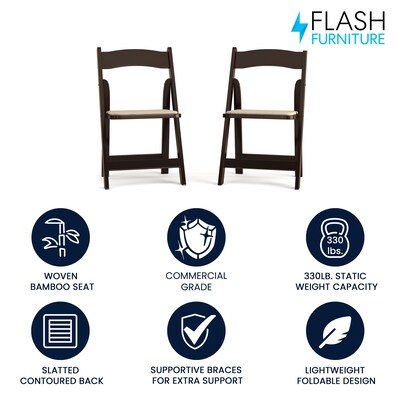 Flash Furniture Wood Folding Chair, Fruitwood, Set of 2 (2XF2903FRUITWD)