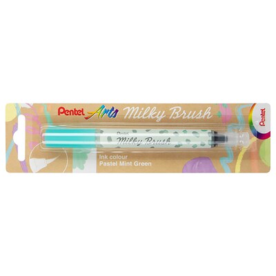 Pentel Milky Brush, Green Ink, 3/Bundle (PTAXGFHBPPDX-3)