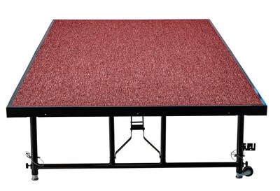 NPS 24" - 32" Height Adjustable Transfix Stage Platform, 4' x 8', Red Carpet (TFXS48962432C40)