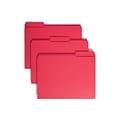 Smead Reinforced File Folder, 3 Tab, Letter Size, Red, 100/Box (12734)