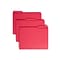 Smead Reinforced File Folder, 3 Tab, Letter Size, Red, 100/Box (12734)