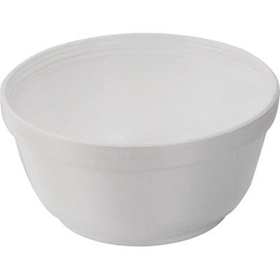 Dart® Insulated White Foam Bowl, 12 oz, 1000/CS