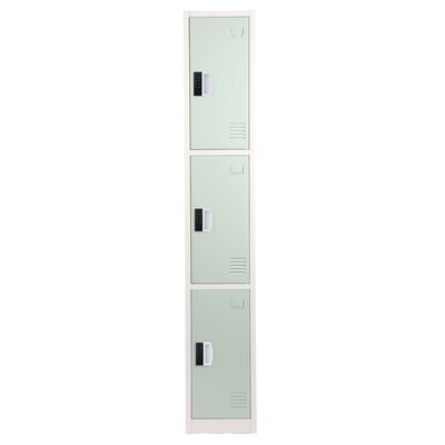 AdirOffice 72"H 3-Tier Misty Green Storage Locker (ADI629-203-MGRN-DL)