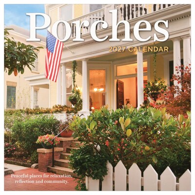 2027 TF Publishing Porches 11 x 12 Monthly Wall Calendar, Multicolored (27-1058)
