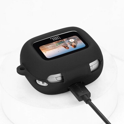 SaharaCase Venture Series Silicone Case for JBL Live Buds 3 Earbuds, Scorpion Black (HP00149)