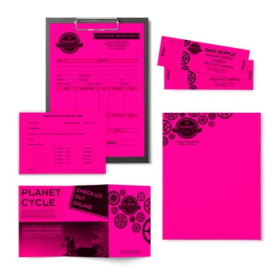 Astrobrights 8.5" x 11" Color Multipurpose Paper, 24 lbs., Fireball Fuchsia, 500 Sheets/Ream, 10/Ream (22671/21678CT)