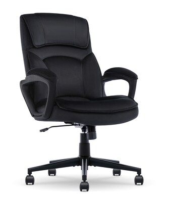 Serta Comfort Classic Ergonomic Velvet Fabric Swivel Executive Chair, Black (CCHR10005D)