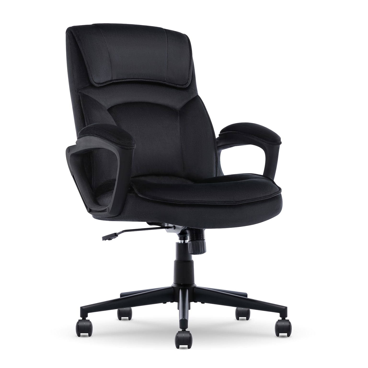 Serta Comfort Classic Ergonomic Velvet Fabric Swivel Executive Chair, Black (CCHR10005D)