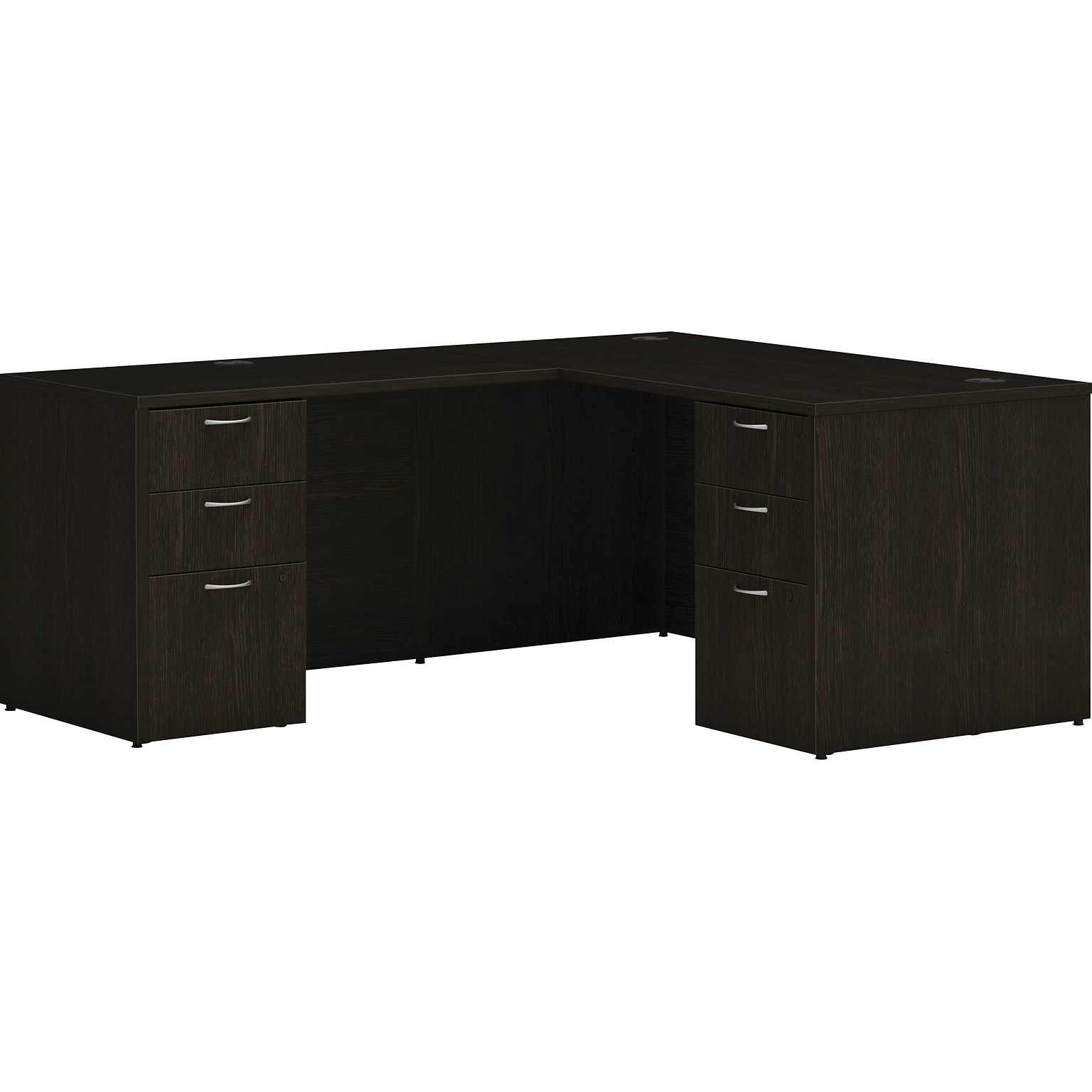 HON Mod 60W L-Shaped Double-Pedestal Desk, Java Oak (HLPL6072LDESK2BBFJA1)