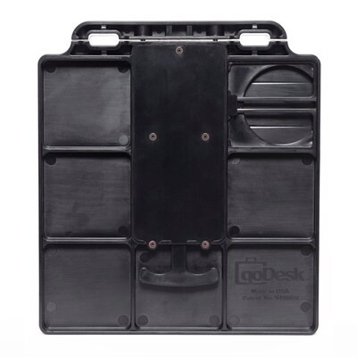 goDesk 0.88" x 10" ABS Plastic & Steel Attachable Luggage Desk Stand, Black (YGD3)