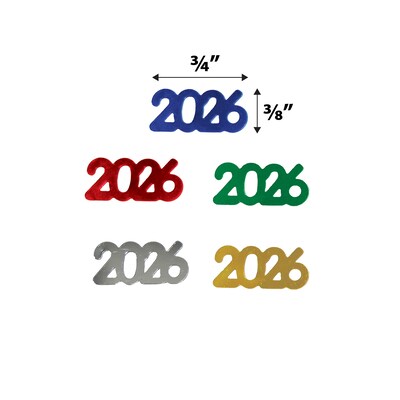 Beistle Fanci-Fetti New Year's Confetti, Multicolor, 4/Pack (50674-26)