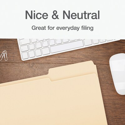 Pendaflex File Folder, 1/3-Cut Tab, Legal Size, Manila, 100/Box (753 1/3-3)