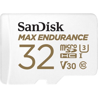 SanDisk MAX Endurance 32GB microSDHC Memory Card with Adapter, Class 10, UHS I, V30 (SDSQQVR 032G AN6IA)