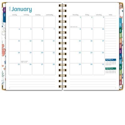 2026 Global Printed Products 5.5" x 8" Weekly & Monthly Planner, Paperboard Cover, Colorful Botanicals (FSHN-CY26-58-30)
