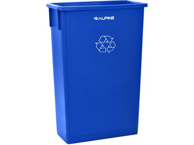 Alpine Industries Polypropylene Recycling Bin, 46 Gallon, Blue, 2/Pack (ALP477-R-BLU-PKG3-2)