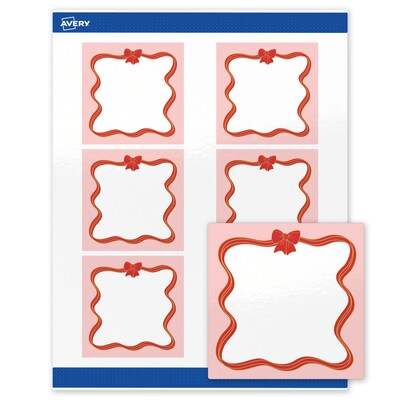 Avery Square Multipurpose Labels, 3 x 3, White, 60/Pack (19479370569)
