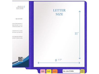 Medical Arts Press Heavy-Duty End Tab File Folder, Straight Cut, Letter-Size, Purple, 40/Box (S-09458-PRP)
