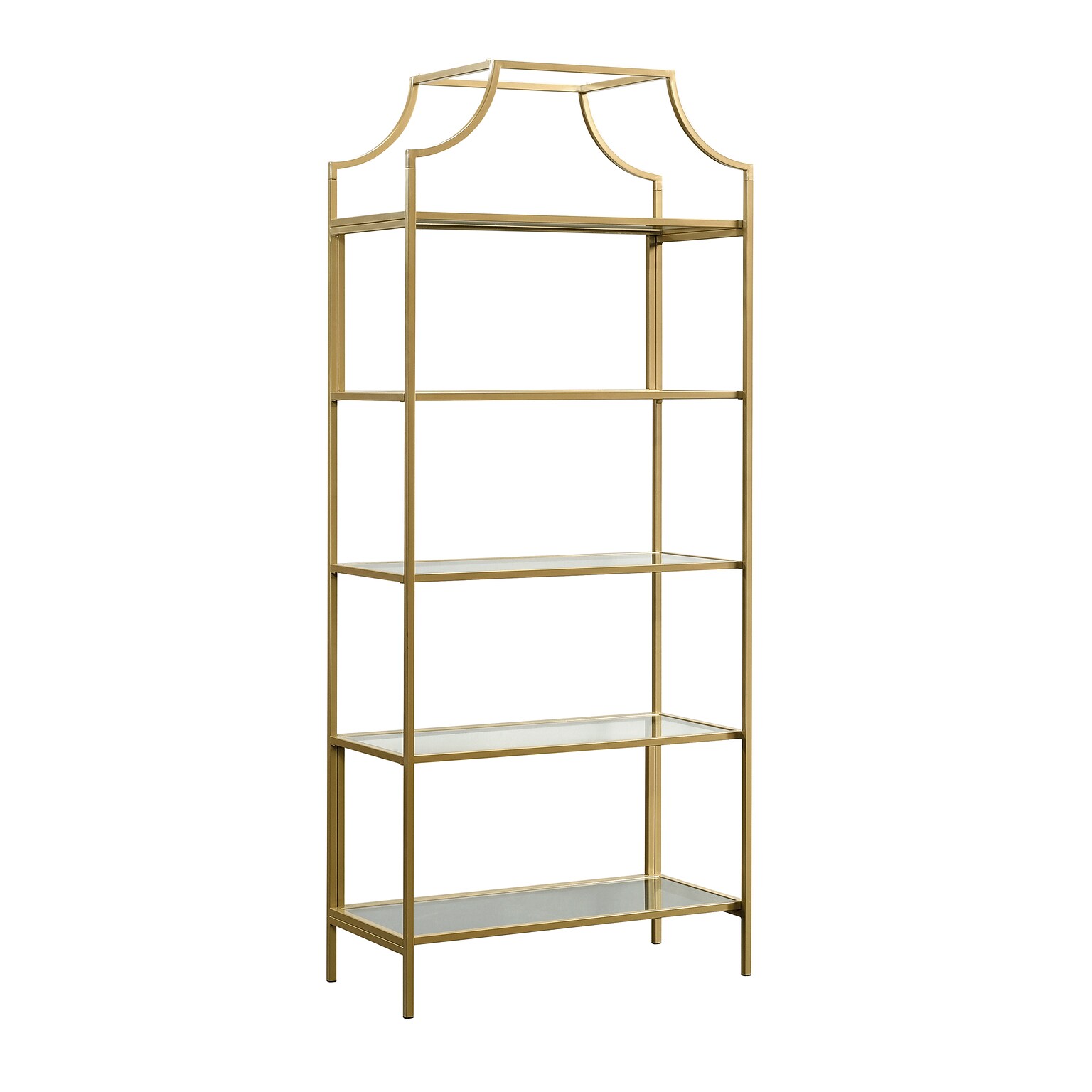 Sauder International Lux 71H 5-Shelf Bookcase, Satin Gold (421434)