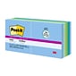 Post-it Recycled Super Sticky Notes, 3" x 3", Oasis Collection, 90 Sheet/Pad, 12 Pads/Pack (65412SST)