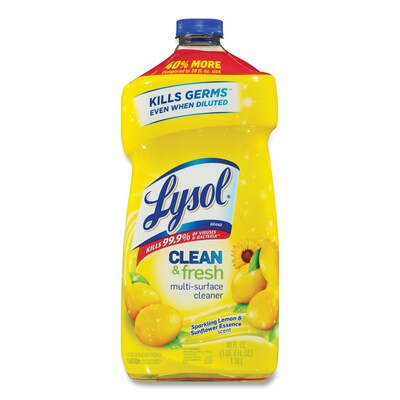 LYSOL Brand Clean and Fresh Multi-Surface Cleaner, Sparkling Lemon and Sunflower Essence Scent, 40 oz. Bottle (RAC78626EA)