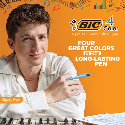 BIC 4-Color Retractable Ballpoint Pen, Medium Point, 1.0mm, Assorted Ink, 3/Pack (MMAP3-AST)