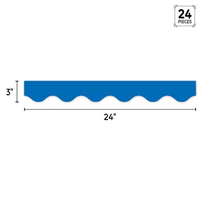 Creative Teaching Press Core Decor EZ Border, 3" x 2', Blue Wavy, 24/Pack, 3 Packs/Bundle (CTP11066-3)