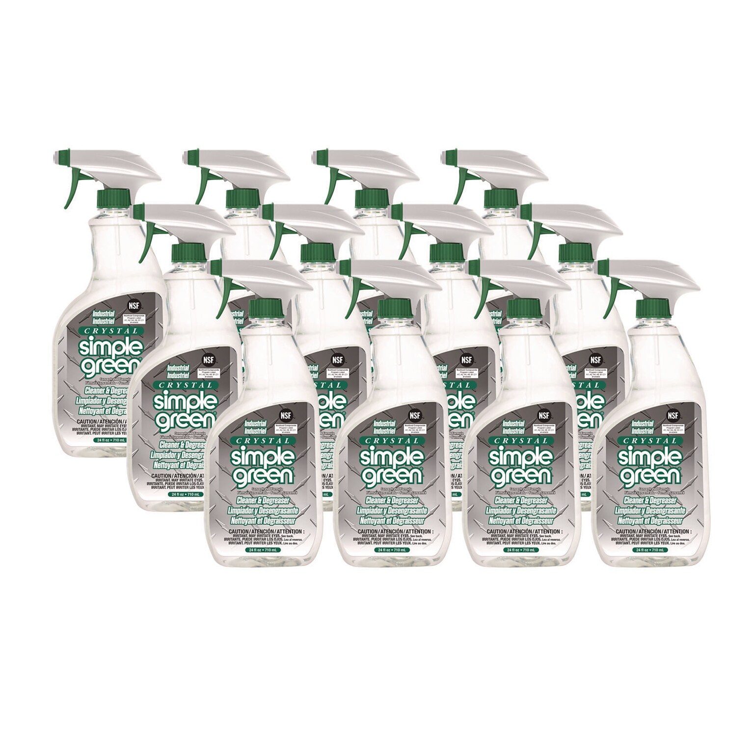 Simple Green Crystal Industrial Cleaner/Degreaser, 24 oz Spray Bottle, 12/Carton (SMP19024)