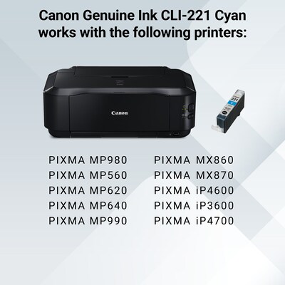 Canon 221 Cyan Standard Yield Ink Cartridge  (2947B001)