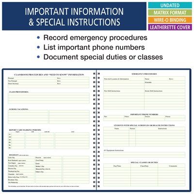 ELAN Undated Combination Plan and Record Book, 8.5" x 11", 30/Pack (PR8-1035-CP)