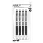 uni-ball 207 Signo RT Retractable Gel Pens, Medium Point, Black Ink, 4 Pack (33960)