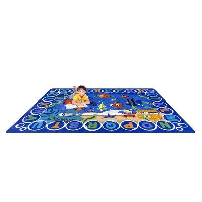 Joy Carpets Underwater Readers Nylon 7'8" x 10'9" Machine Tufted Rug, Multicolored (2099D-01)