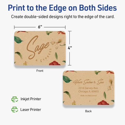 Avery Integrated Cards, 4" x 6", Matte Kraft Brown, 100/Box (95345)