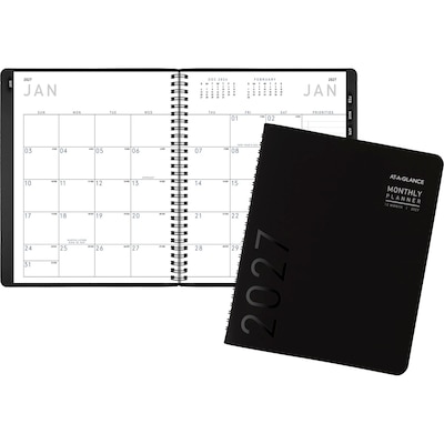 2027 AT-A-GLANCE Contemporary 7 x 8.75 Monthly Planner, Faux Leather Cover, Black (70-120X-05-27)