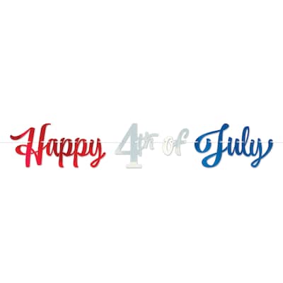 Beistle Happy 4th Of July Foil Streamer, 2/Pack (56430)