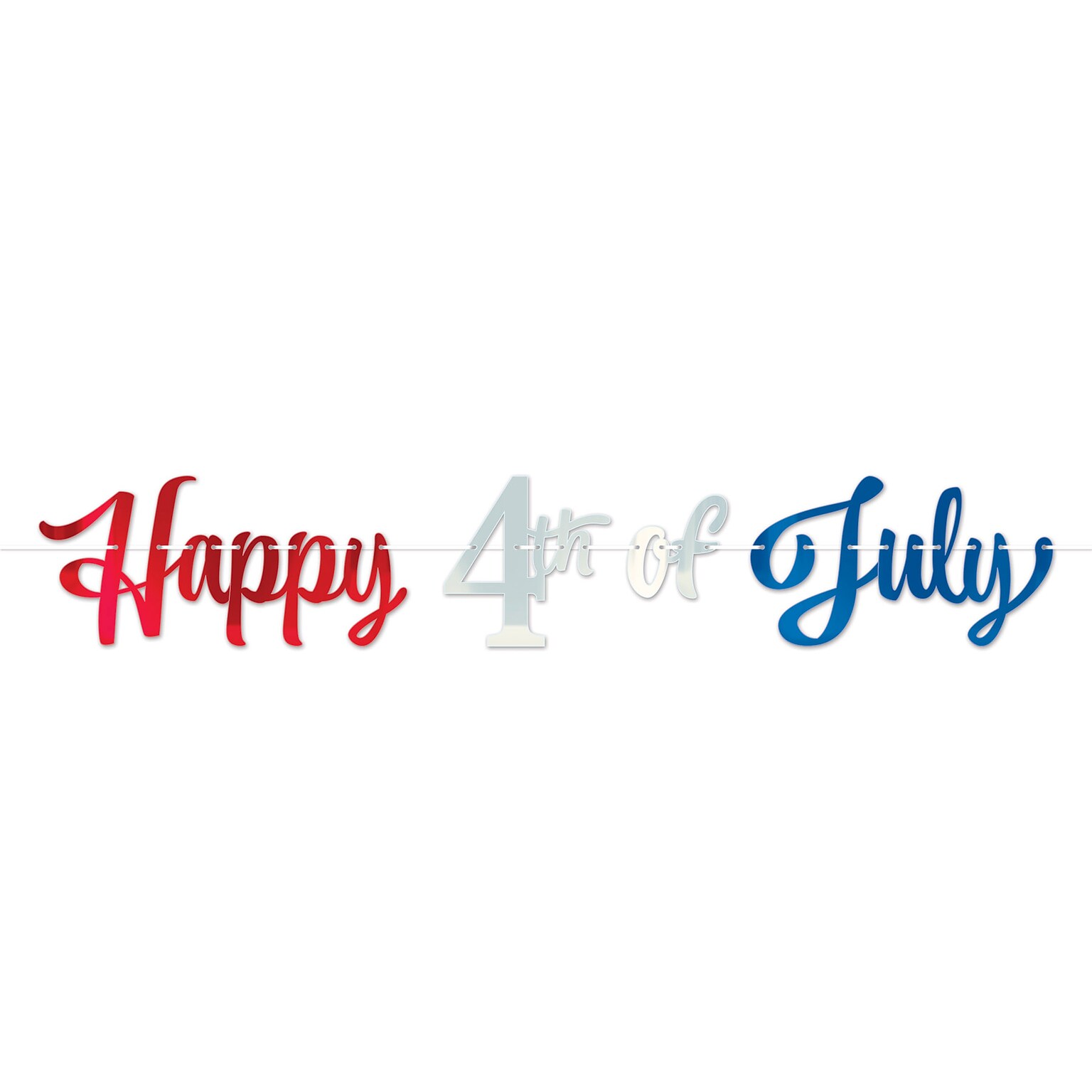 Beistle Happy 4th Of July Foil Streamer, 2/Pack (56430)