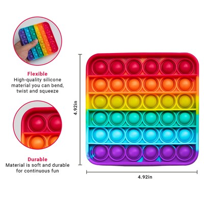 The Fidget Game Rainbow Pop It Mats, Multicolored (FDGRNBWMATS)